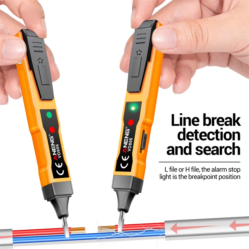 VD806 AC/DC Voltage Tester ABS Current Non-Contact Voltage Detector Circuit Tester For Home Electric Industry Instrument Tools