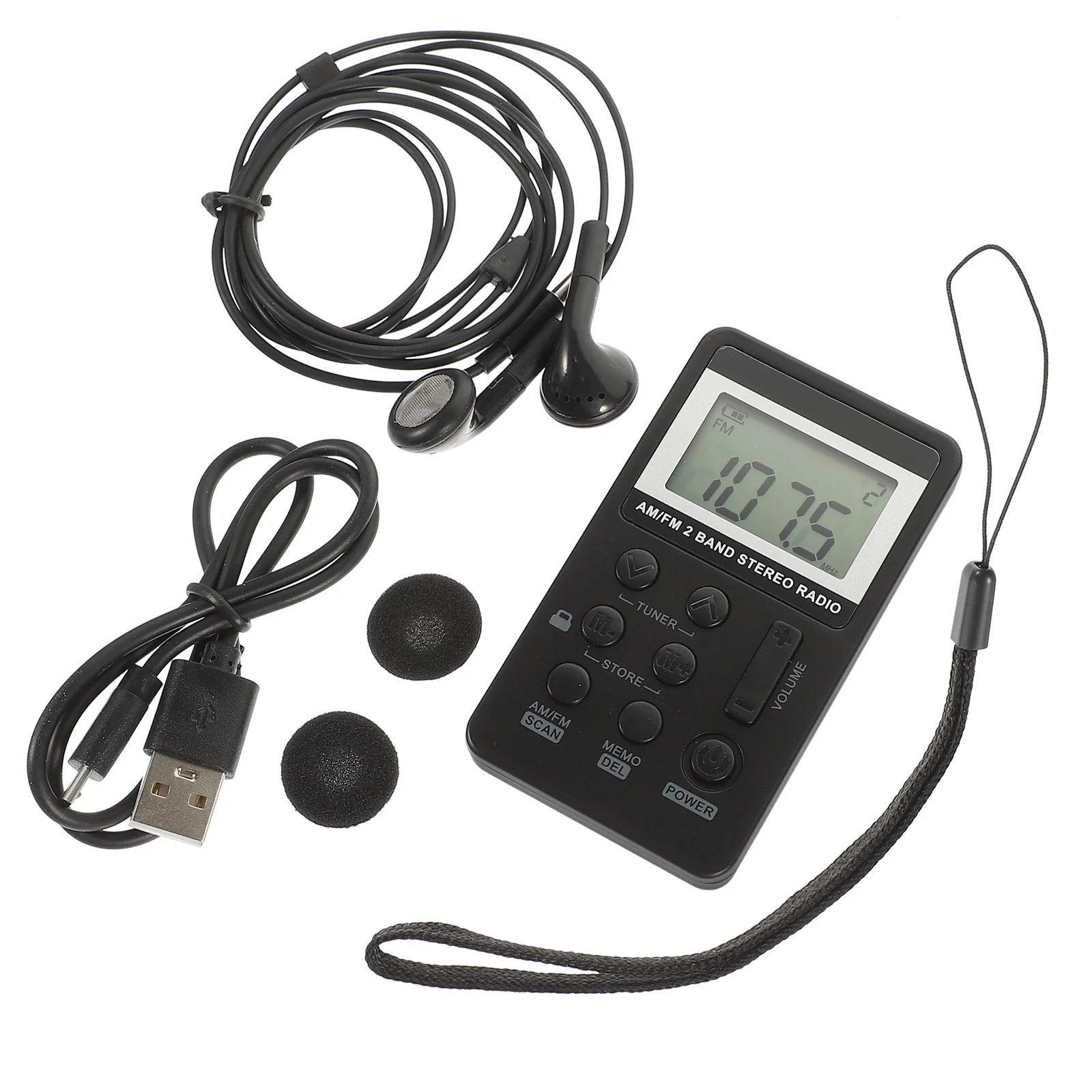 

Mini Portable Radio Am Fm Stereo Black Dsp Chip High Sensitivity Low Energy ABS Material 31-Level Volume LCD Display