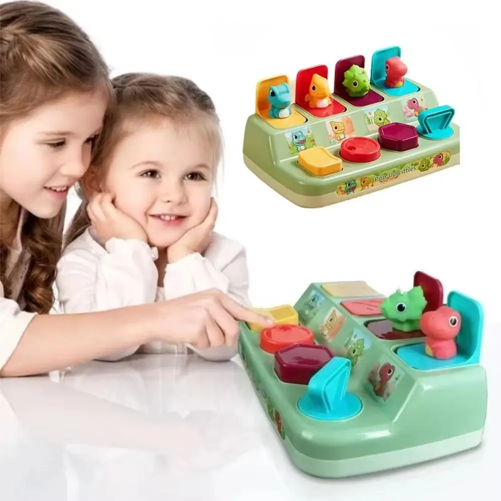 Boîte de commutation de dinosaure Montessori, boîte à animaux interactive colorée, animaux de dessin animé durables, activité Pop-Up, cadeaux