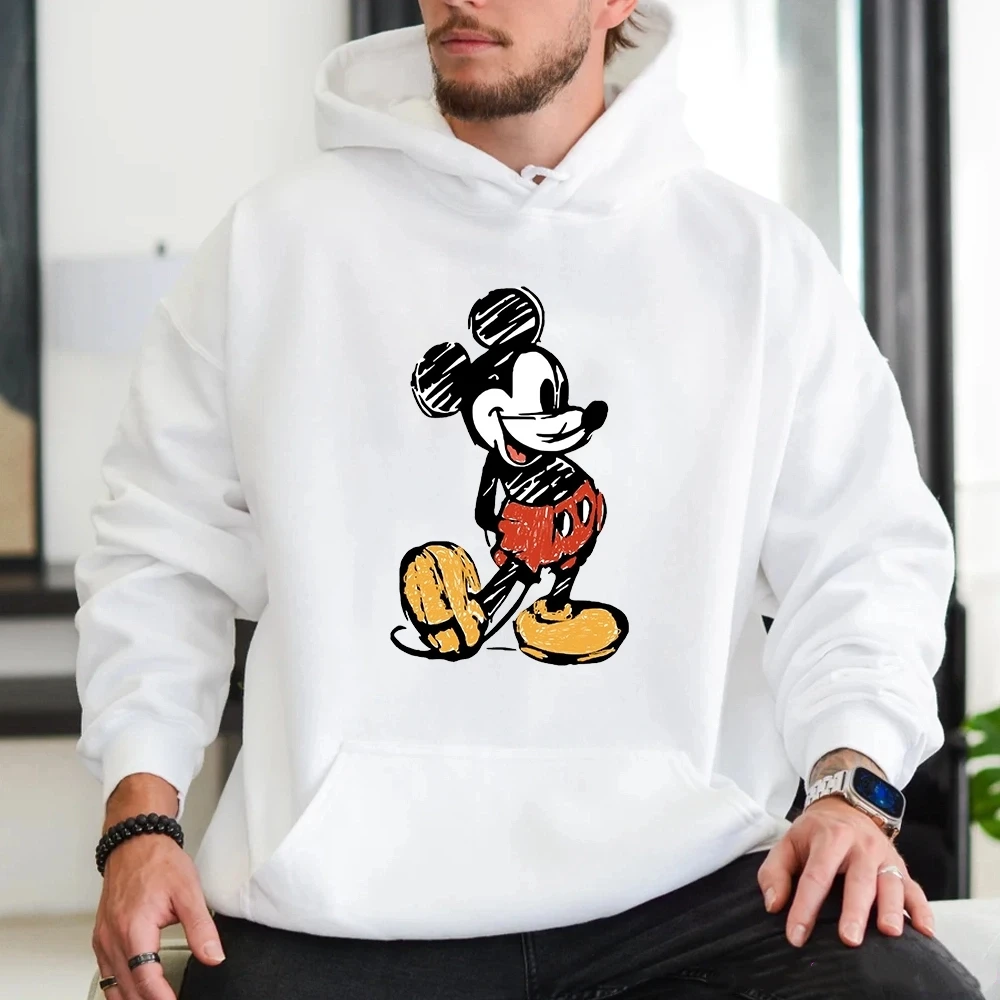 

Disney Mickey Mouse Printed Men's Hoodie for Autumn and Winter, Warm and Comfortable, Fashionable and Trendy Men's Wear
