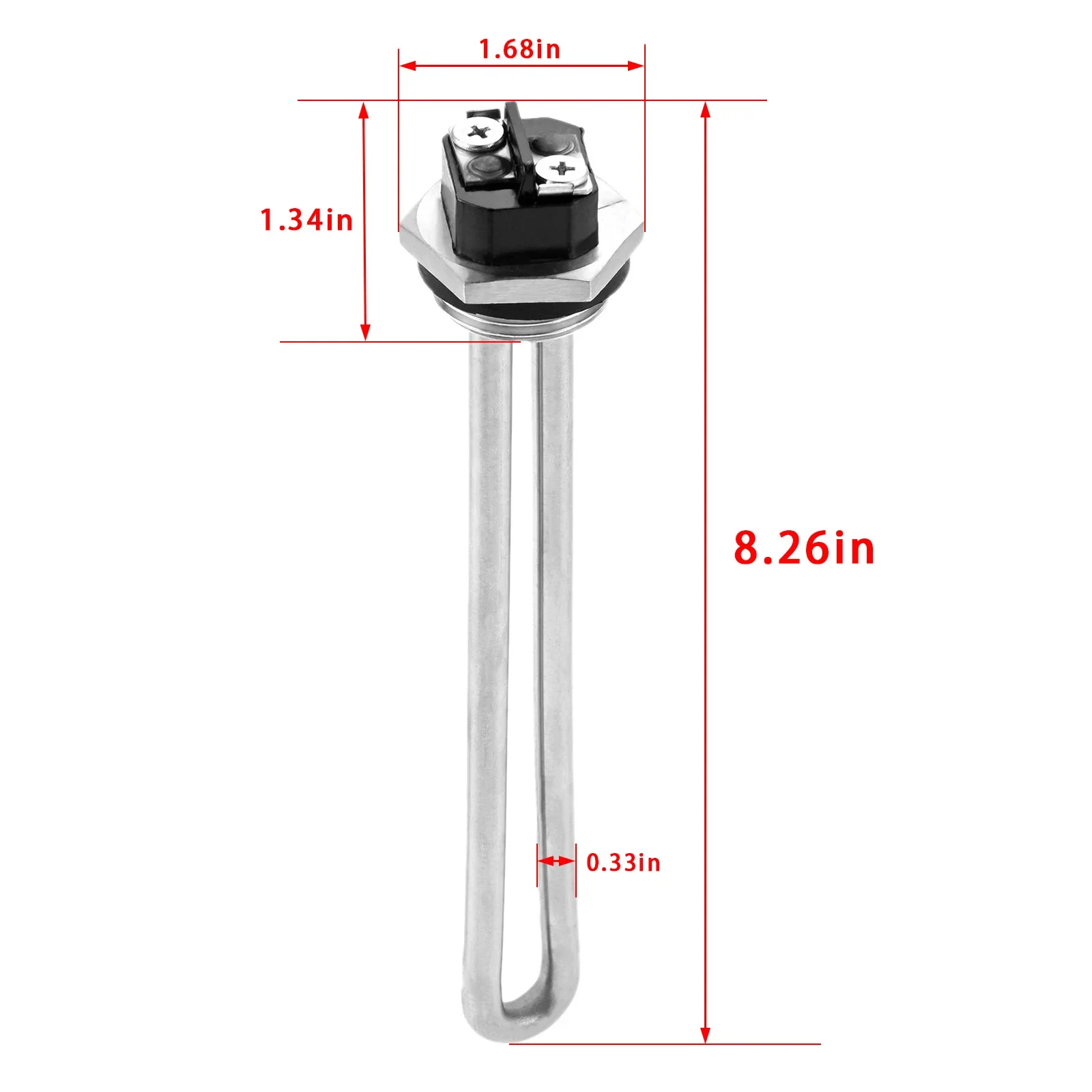1Pc Screw-in Type 02463 Water Heater Element Replacement 120V/1400W Water Heating Tube Element Electric Heating Rod Universal