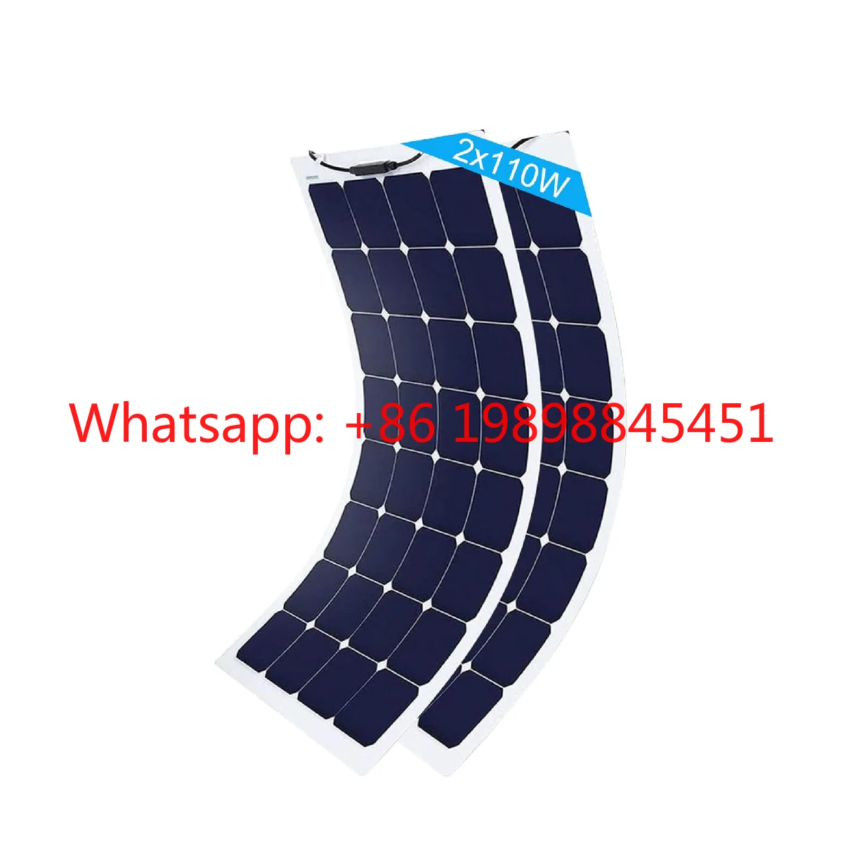 

Solar Panel Charger RV AISmartlink 2x110W Flexible , Thin Lightweight ETFE on Boat Connector for 12V Battery (2 Pack)