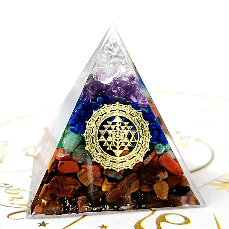 

Orgonite Pyramid Crystals Natural Stone Orgone Energy Generator Healing Reiki Chakra Meditation Ornaments