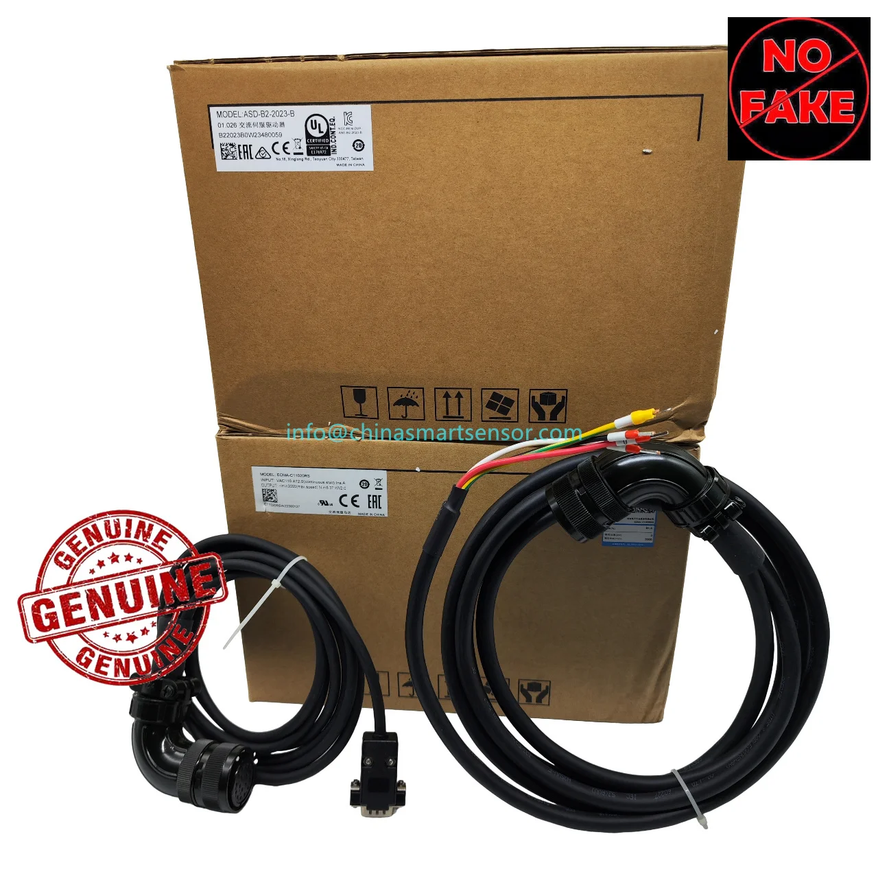 100% Genuine 2 kw Servo Motor ECMA-C11020RS 110 VAC 6.37 N.m 3000 rpm And Servo Drive ASD-B2-2023-B 3m Encoder and Power Cables - view 4