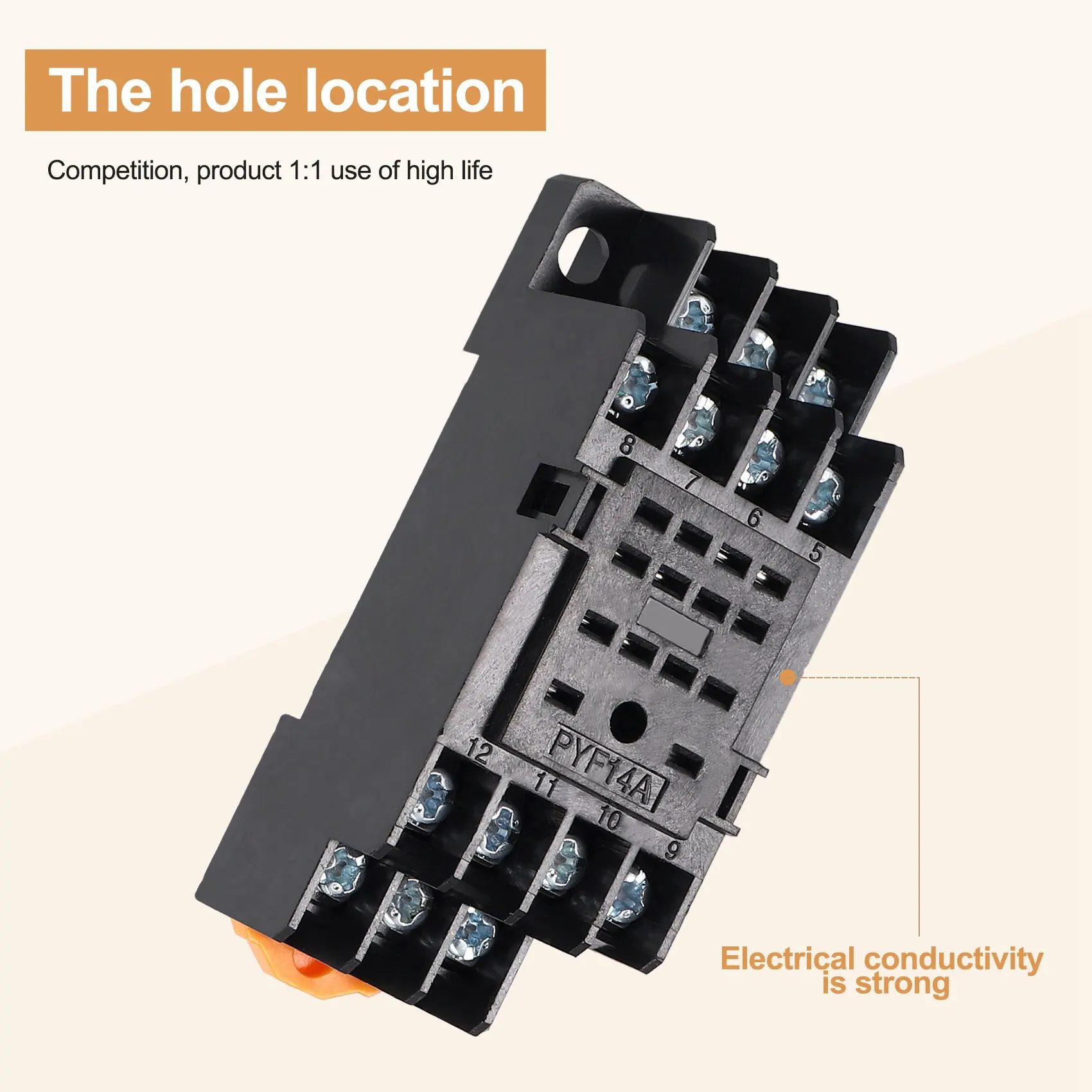 PYF14A DIN Rail Power Relay Socket Base 14 Pin for MY4NJ HH54P MY4