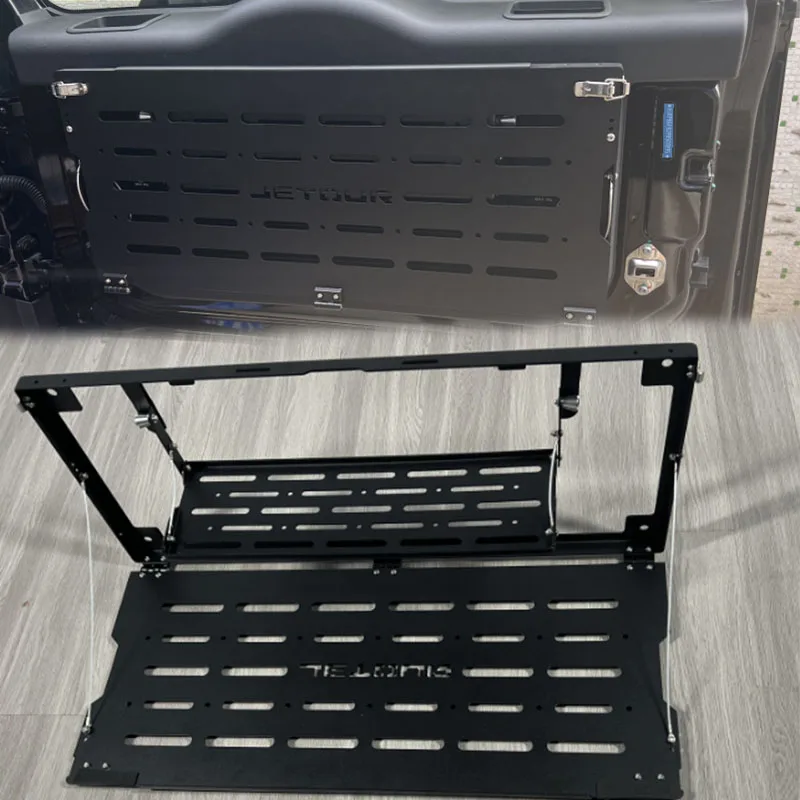 New Design Black Steel  Double-deck Tailgate Table Foldable Table Board for Jetour Traveler 2023