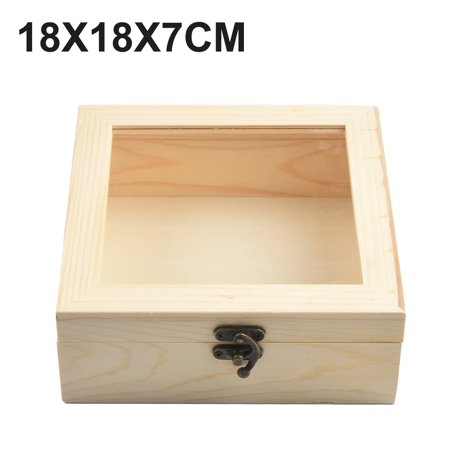 Retro Wooden Storage Box Plain Wood With Lid Multifunction Square Hinged Craft Gifts Boxes For Home Supply Storage Decoration