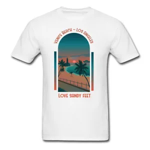 Venice Beach Los Angeles Love Sandy Feet Shirt Ocean  California T-Shirt  For Men Clothing Women Tees  100%Cotton