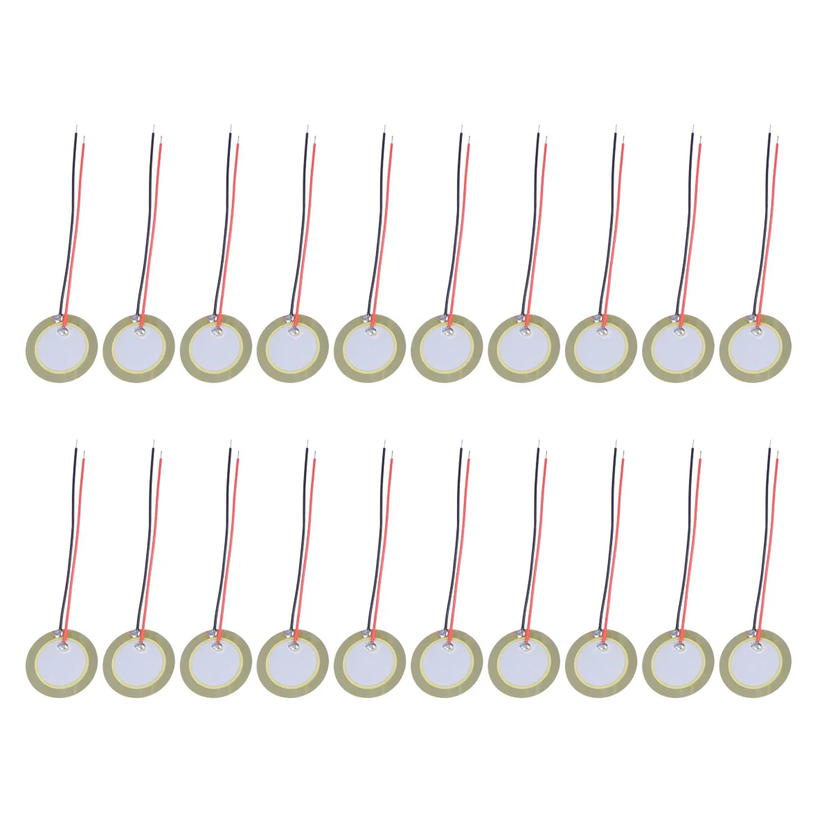 

20pcs 20mm Brass Plate Piezo Discs Low Voltage Acoustic Pickups Boxes Mics Diaphragm Transducer Guitar Accessories