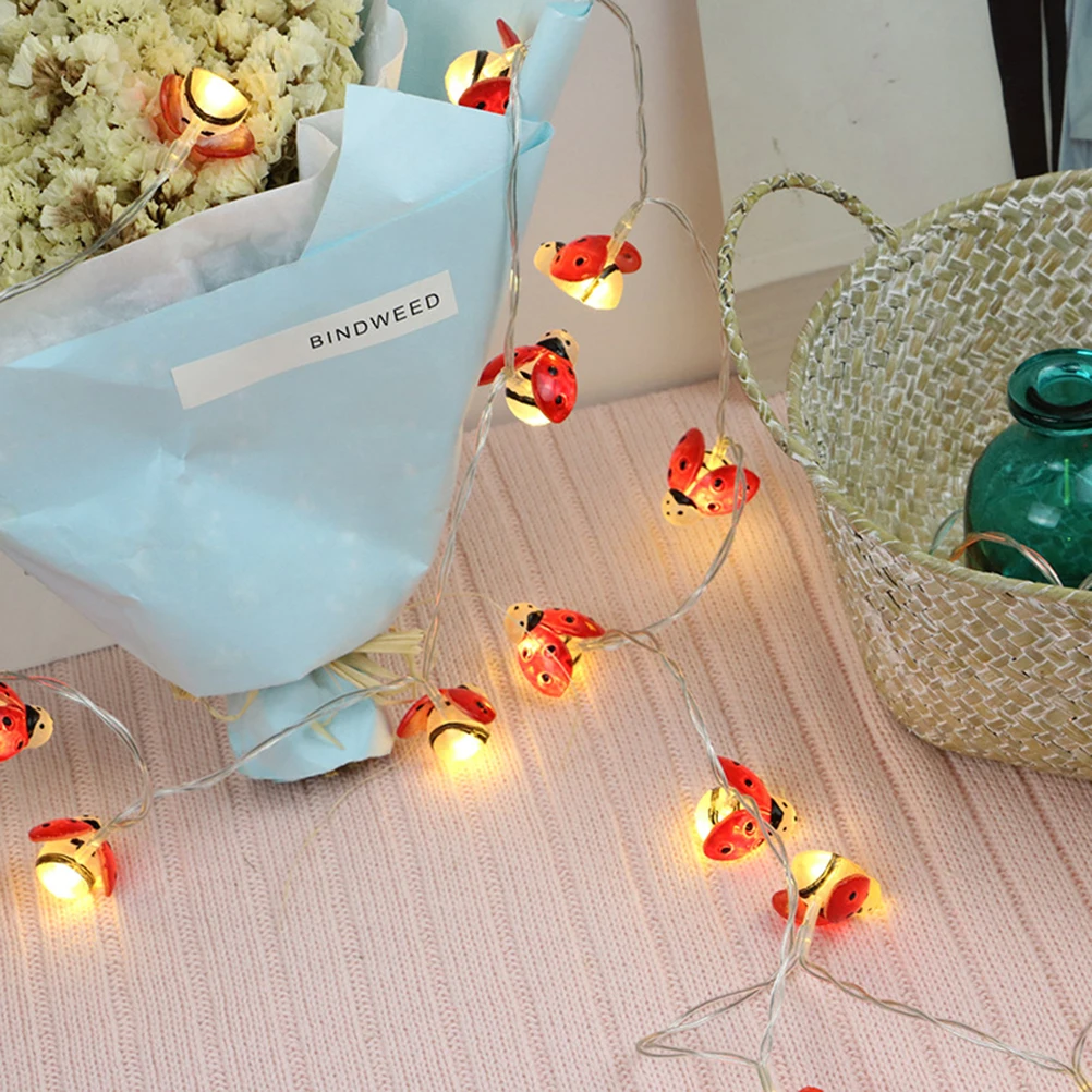 20 Lights 5 Meters Length Waterproof Outdoor Light Solar Holiday Decoration Ladybug Shape Lamp String Beetle Light String