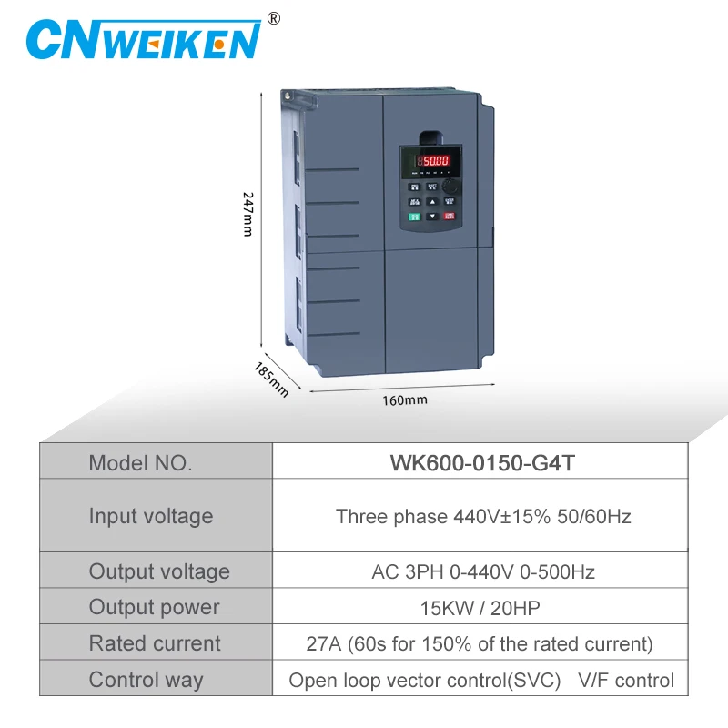 Przetwornica częstotliwości do silnika 440V 15KW/18.5KW/22KW/30KW 3-fazowe wejście i trzy wyjściowe 440V 20HP/25HP/30HP napęd AC falownik VFD