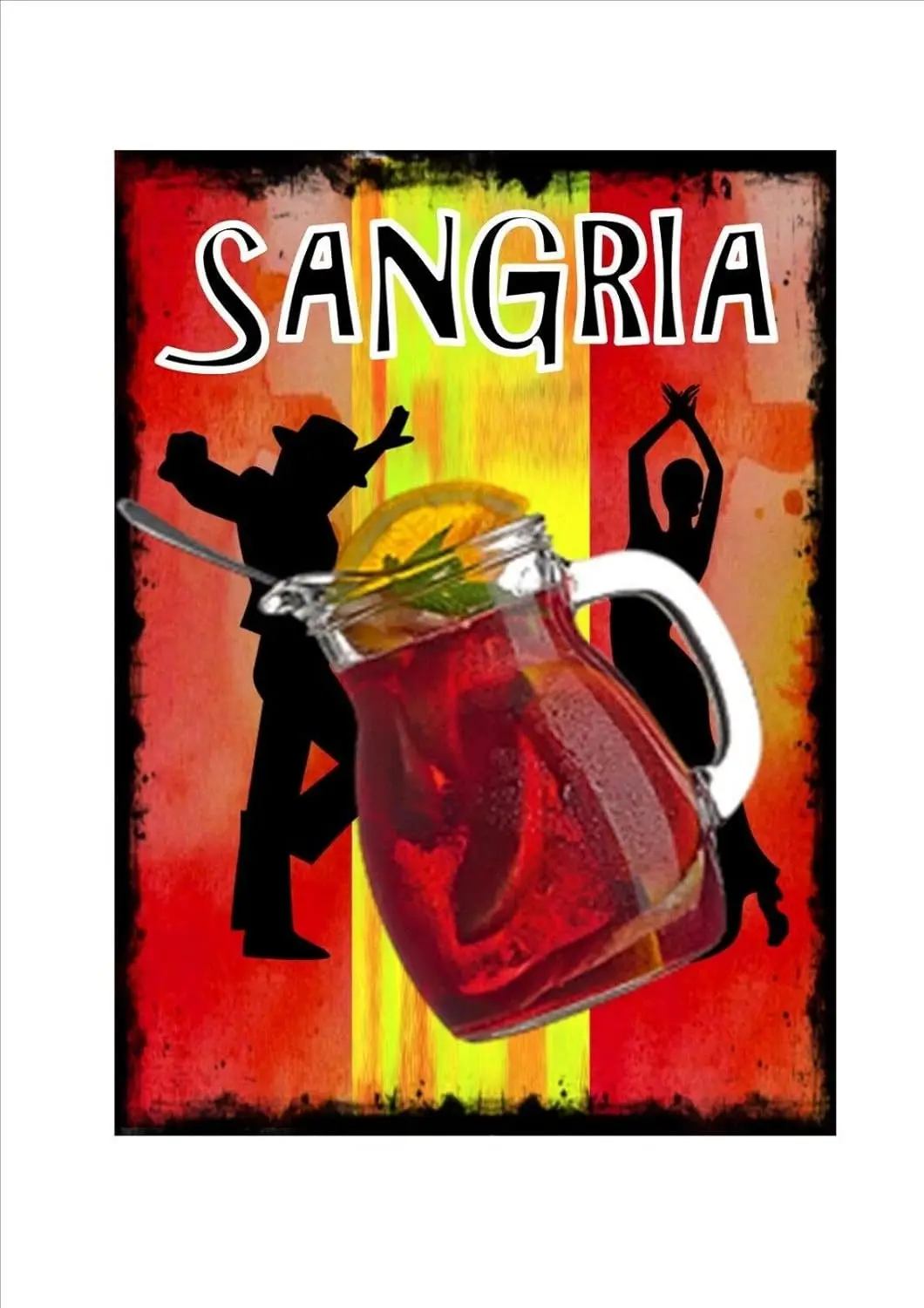 QISPIOD Sangria cóctel novedad letrero de pared de Metal Tapas Bar español Pub Club decoración colgante de pared placa para amantes de la cerveza 8 aluminio