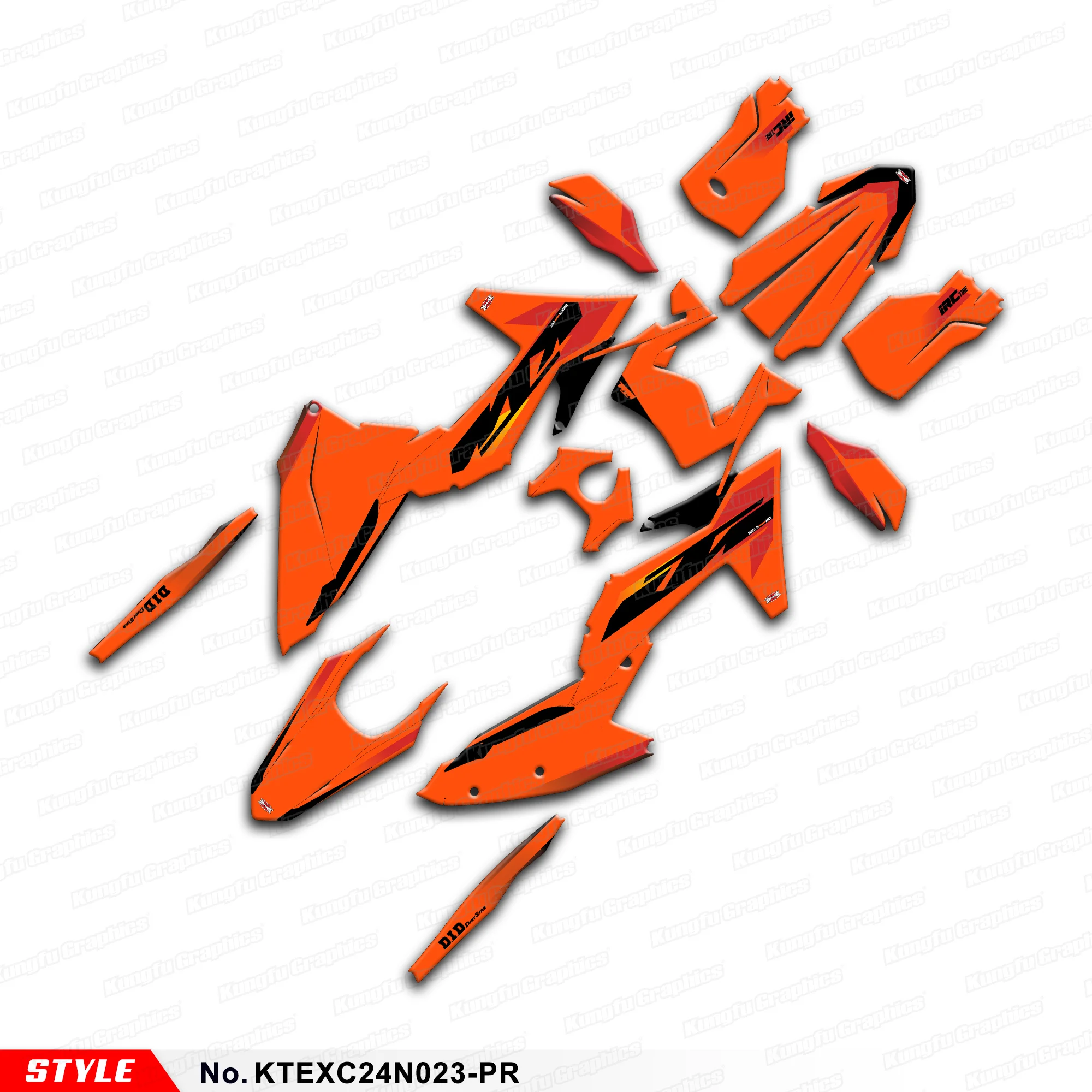 JY RACING Graphics Kit Motorcycle Stickers for KTM EXC EXC-F XC-W XCF-W 150 250 300 350 450 500 2024 2025, Orange,KTEXC24N023-PR