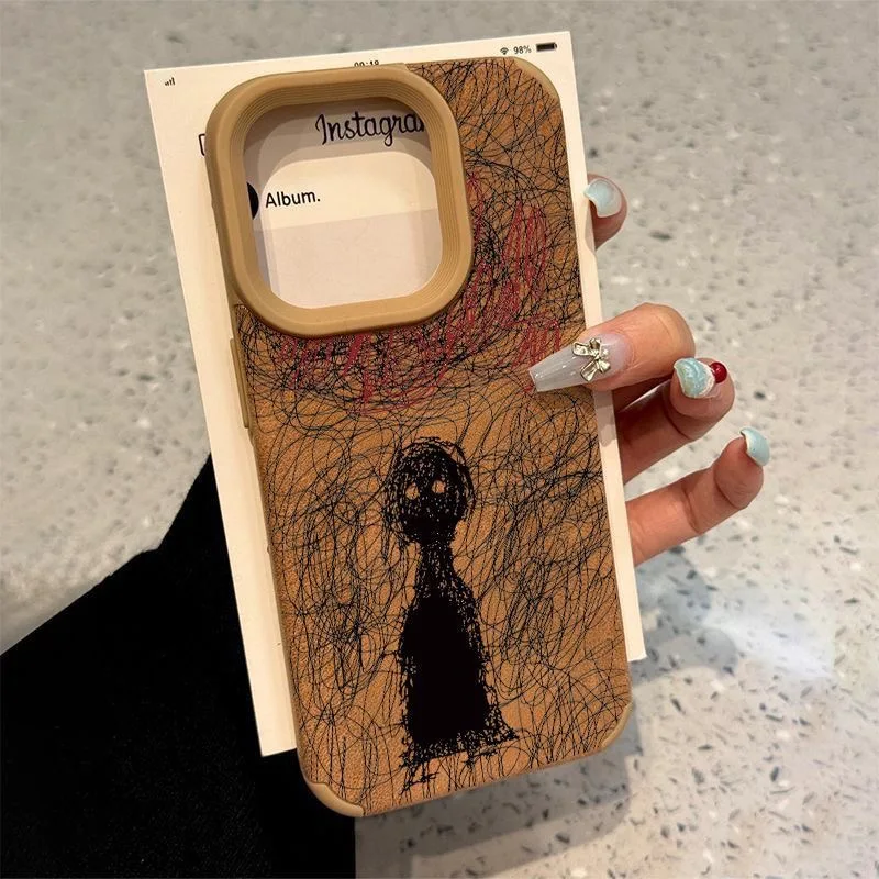 

Забавный мультяшный противоударный матовый чехол для iPhone 17 Pro Max, 16 Plus, 15, 14, 13, 11, силиконовый чехол-бампер для iPhone 12