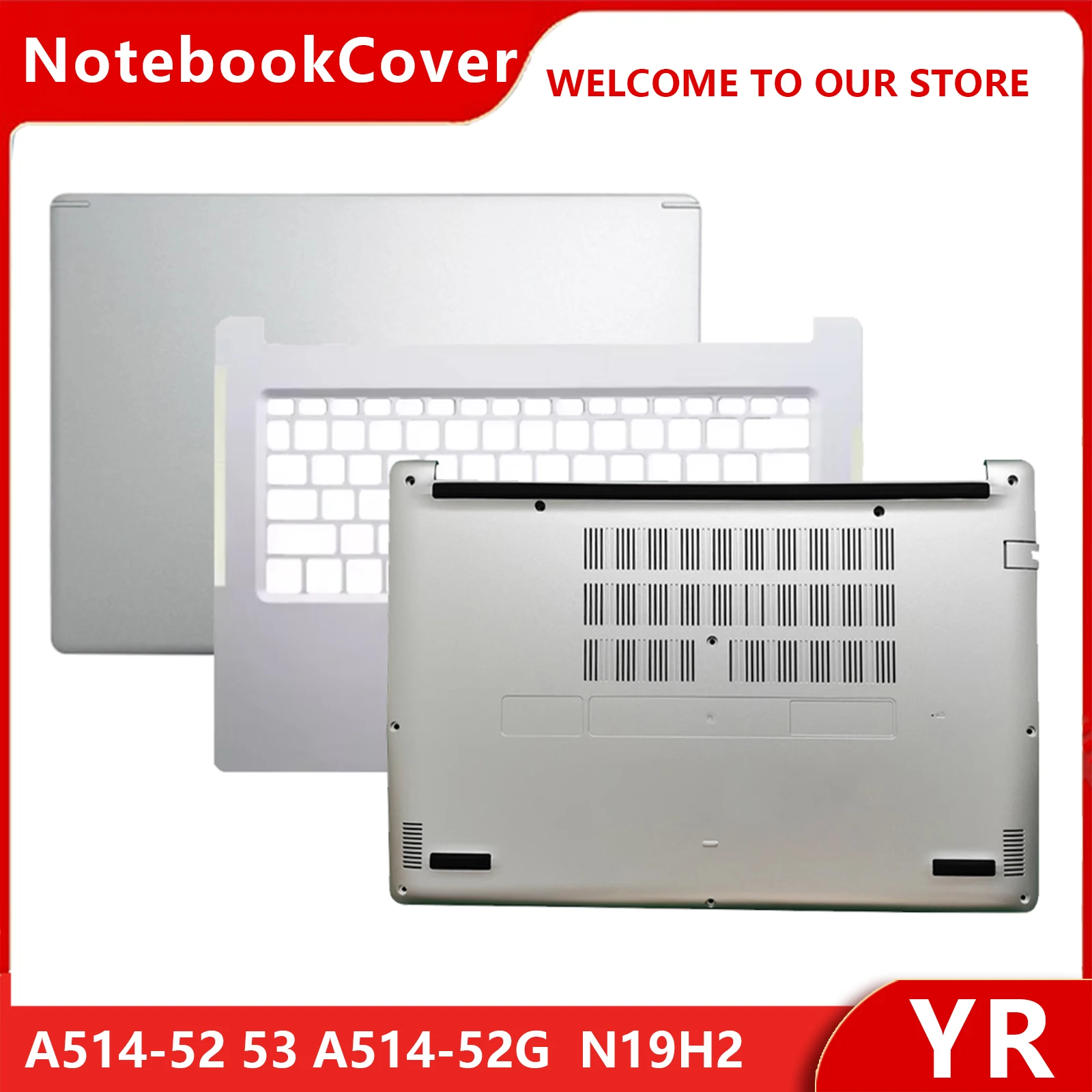 New Palmrest Top Case Bottom Cover For Aspire A514-52 53 A514-52G 52K S40-51 54 N19H2 Laptop LCD Screen Back Cover Keyboard Case