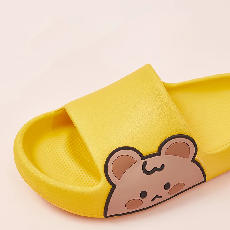 UTUNE 7-12Y Children Sandal Slides For Shower Home Slippers For Boys Girls EVA Non-slip Yellow Pink Summer Shoes