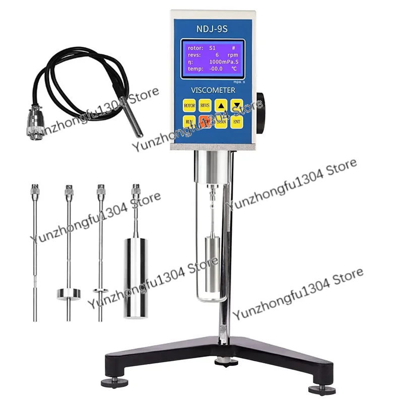 NDJ-9S Digital Viscometer Cosmetics  with Thermometer Probe and #0 Rotor