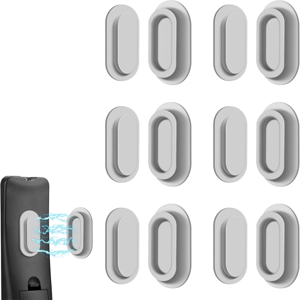 6-pack magnetische afstandsbedieningshouder, wandmontage, zachte siliconen afstandsbedieningscaddy met sterk zelfklevende afstandsbedieningshouder