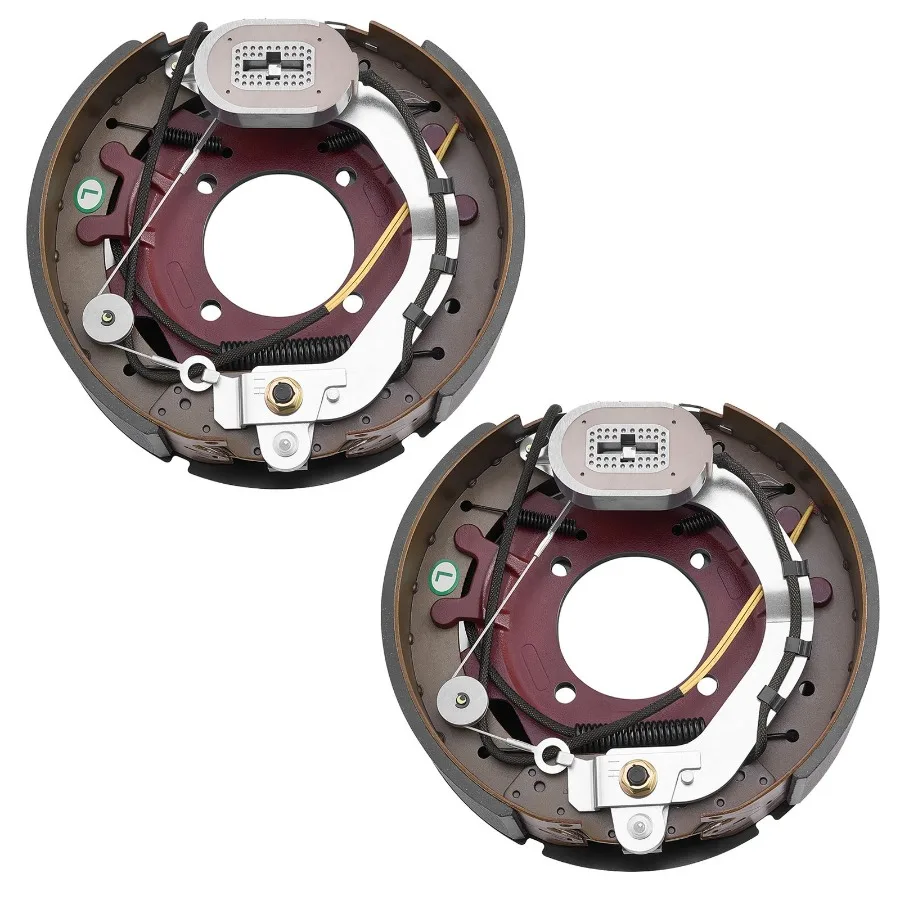 

Electric Trailer Brake Kit 12.25 x 3.375 Inch 1 Pair Self-Adjusting Electric Brakes for 8000 lbs Trailer Axle Steel Backing Pla