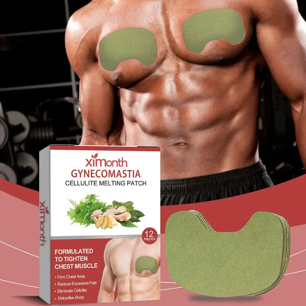 Man Breast Firm Patch Anti Cellulite Shrink Chest Fat Burning Strengthen Muscles Body Shaping Fitness Gynecomastia Removal Care