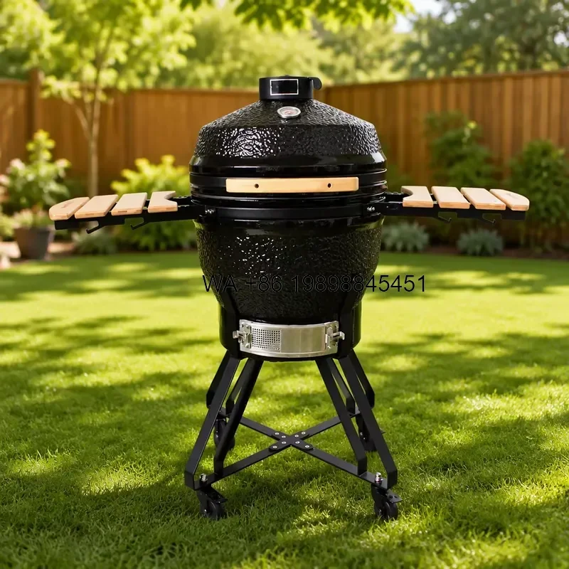 Wmwmnu Wholesale Removable Pizza BBQ Charcoal Grill Portable Outdoor Egg Griller Trolley Ceramic Barbecue Komado Grill for