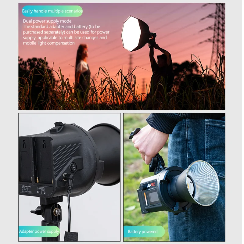 ZSYB YB CL-60Bi Bi-color LED Video 60W Photography Light Handheld Studio Photo Lamp Portable Camera Light for Tiktok Youtube