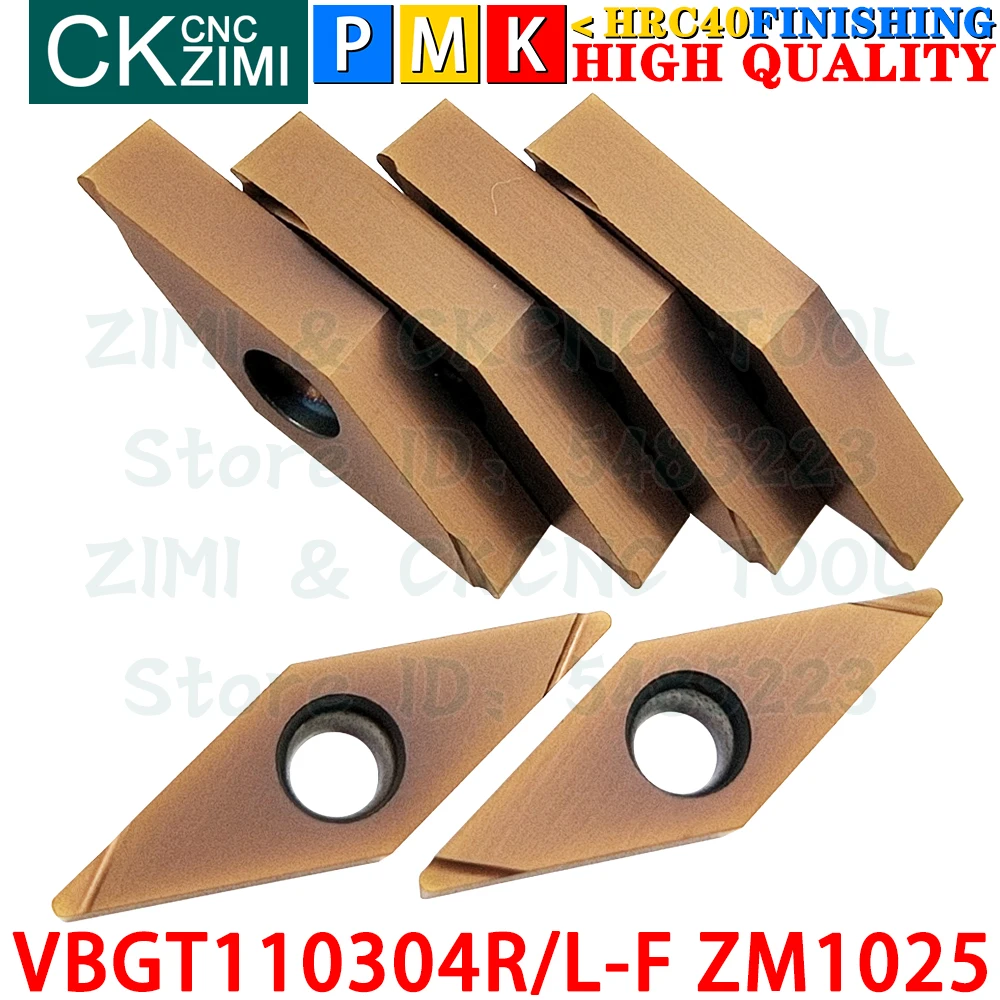 VBGT110304R-F VBGT110304L-F ZM1025 Carbide Inserts Finishing External Turning Inserts Tool VBGT CNC Grooving Metal Cutting Tools