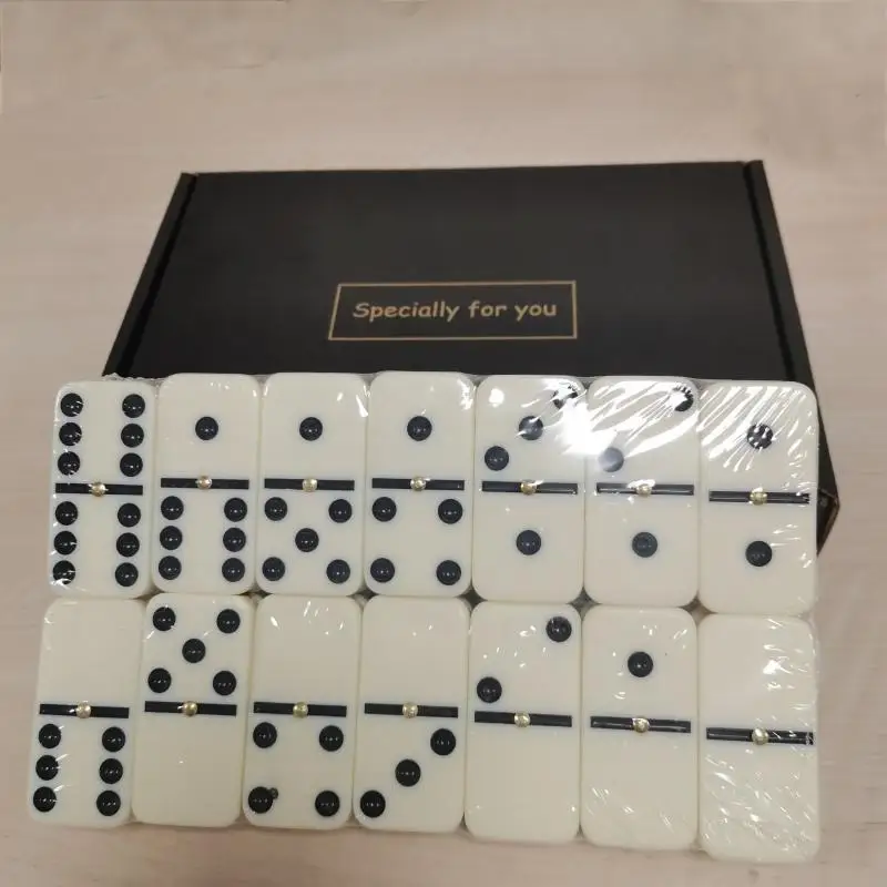 

28 pieces of melamine dominoes Paper box packaging Ivory white Party Games Classic board games Party interactive games DOMINOES