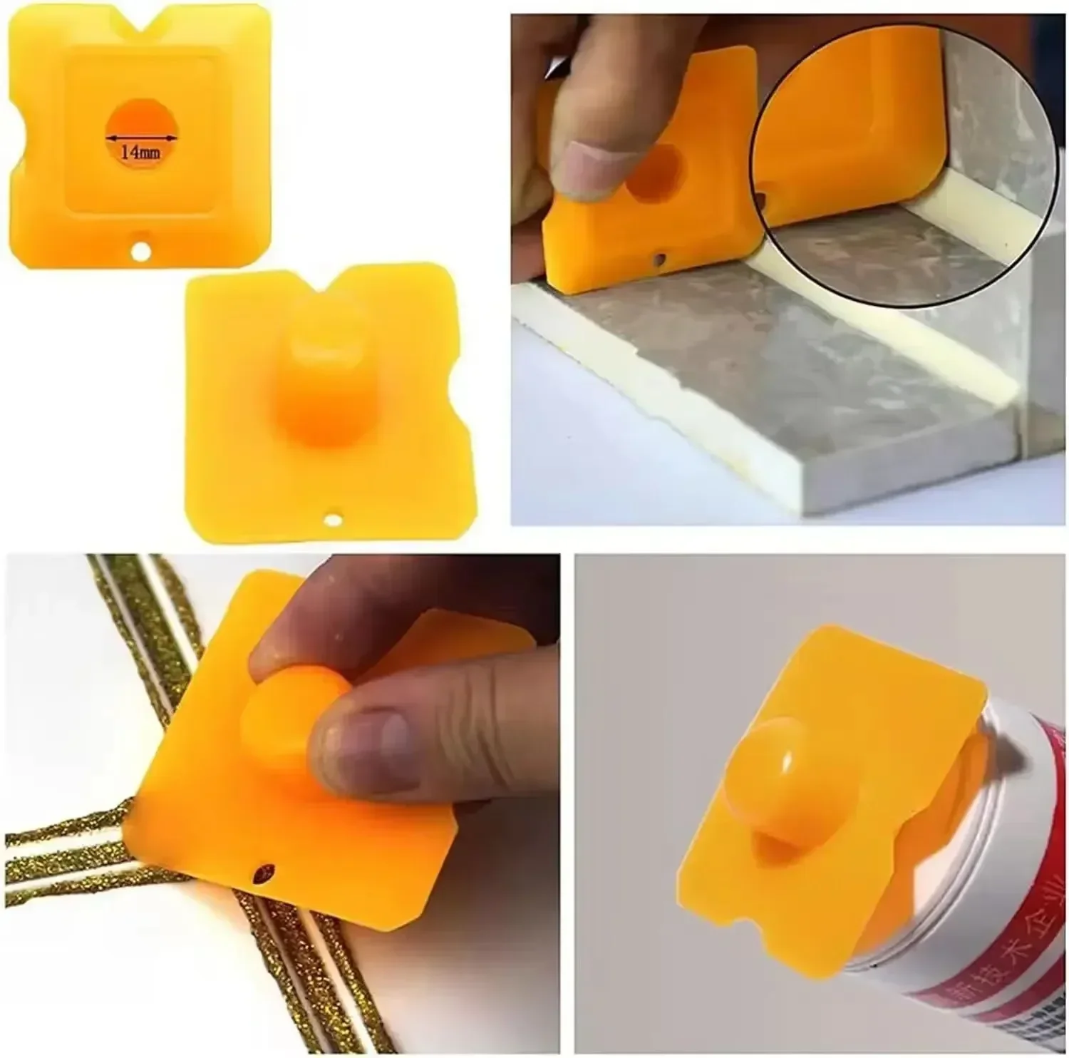 4Pcs Caulking Tool Kit Silicone Joint Sealant Spreader Spatula Scraper Edge Repair Tools Floor Tile Edges Cleaner view 5