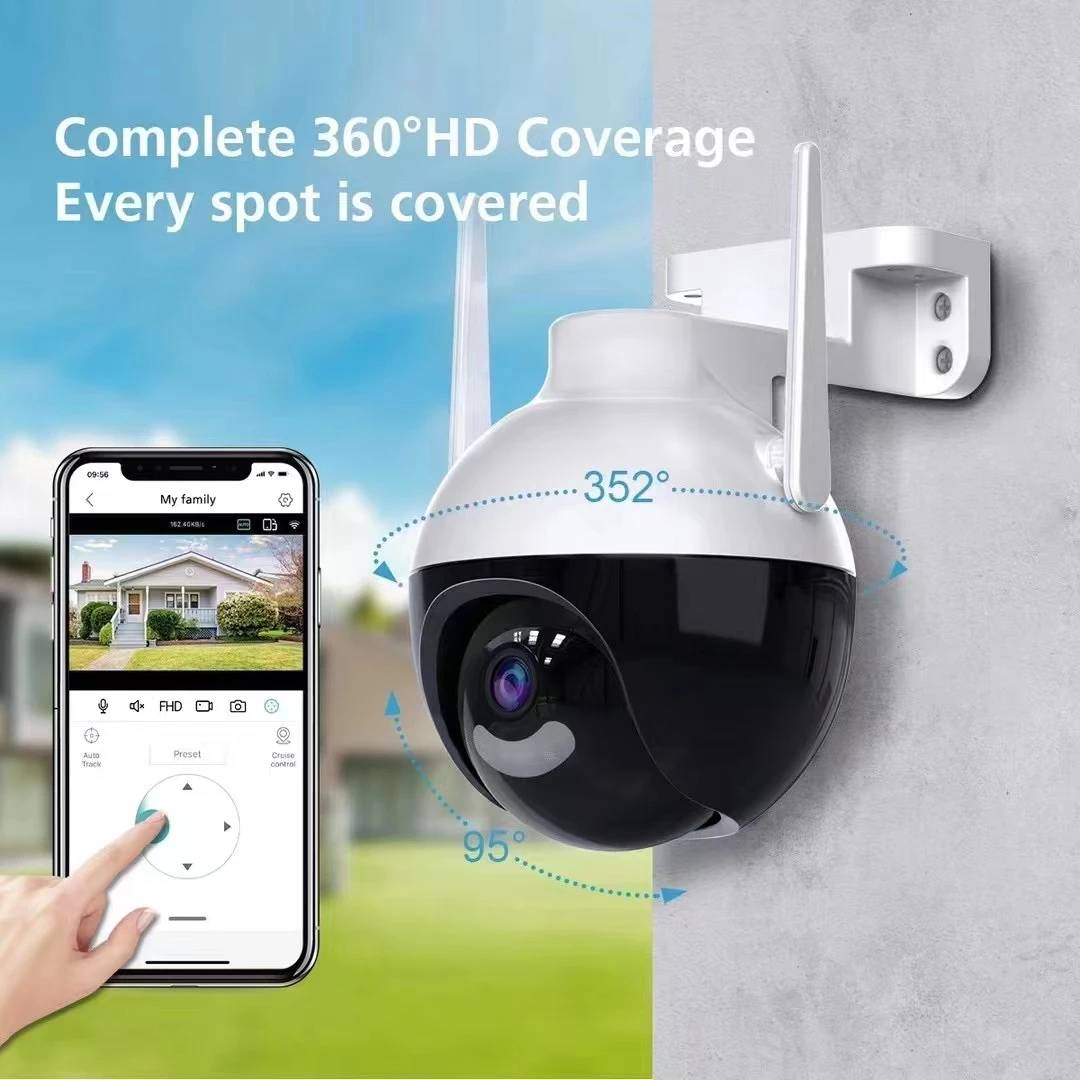 4MP ICSEE APP Wireless AI Humanoid Full Color PTZ  IP Camera 120 Degree Pedestrian Tracking  Panoramic View Camera