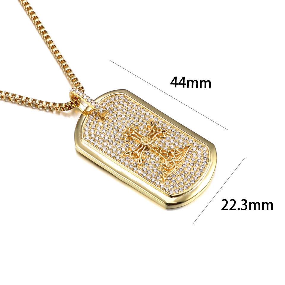 Hip Hop Square Cross  Pendant Men Women Iced Out Fashion Couple Pendant Charm Pendant Necklace Jewelry ﻿