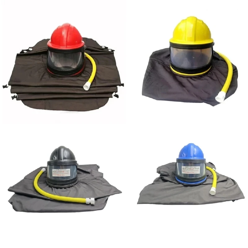 ABS Protective Sand Blasting Helmet Dust Mask Blasting Hood With Temperature Adjusting Device