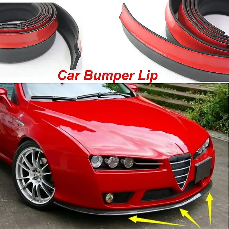 Dla Alfa Romeo 147 156 159 Alfetta Berlina Brera Mito Giulia Milano Gumowa osłona samochodu Karbonowa przednia warga Zderzak wargi Dekoracja