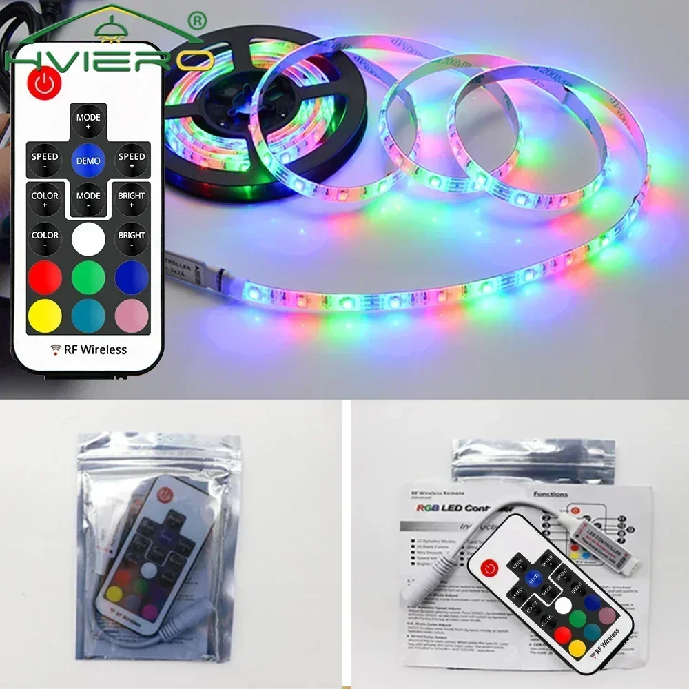 Led RGB الذكية التحكم عن بعد 17key RF اللاسلكية المخفتات 5050 قطاع أضواء الشريط عالية الطاقة تحكم الجدار مصباح عطلة الديكور