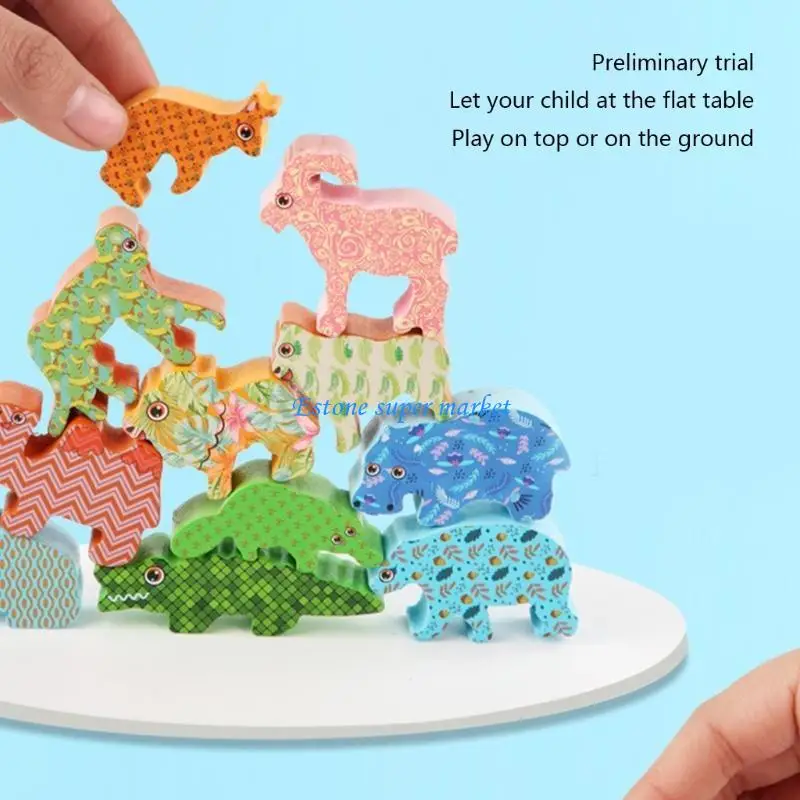 

090B High Building Animal Puzzles Educational Gift for Toddler Boys Girls Adults