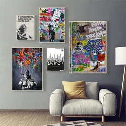 Banksy Graffiti Vintage Posters Sticky Vintage Room Home Bar Cafe Decor Kawaii Room Decor