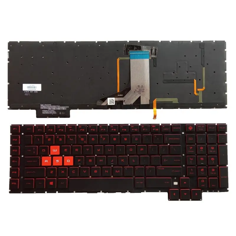 New For HP Omen 17-an 17-an00 17-an013tx 17-an014tx 17T-AN US Backlit Keyboard Red Font