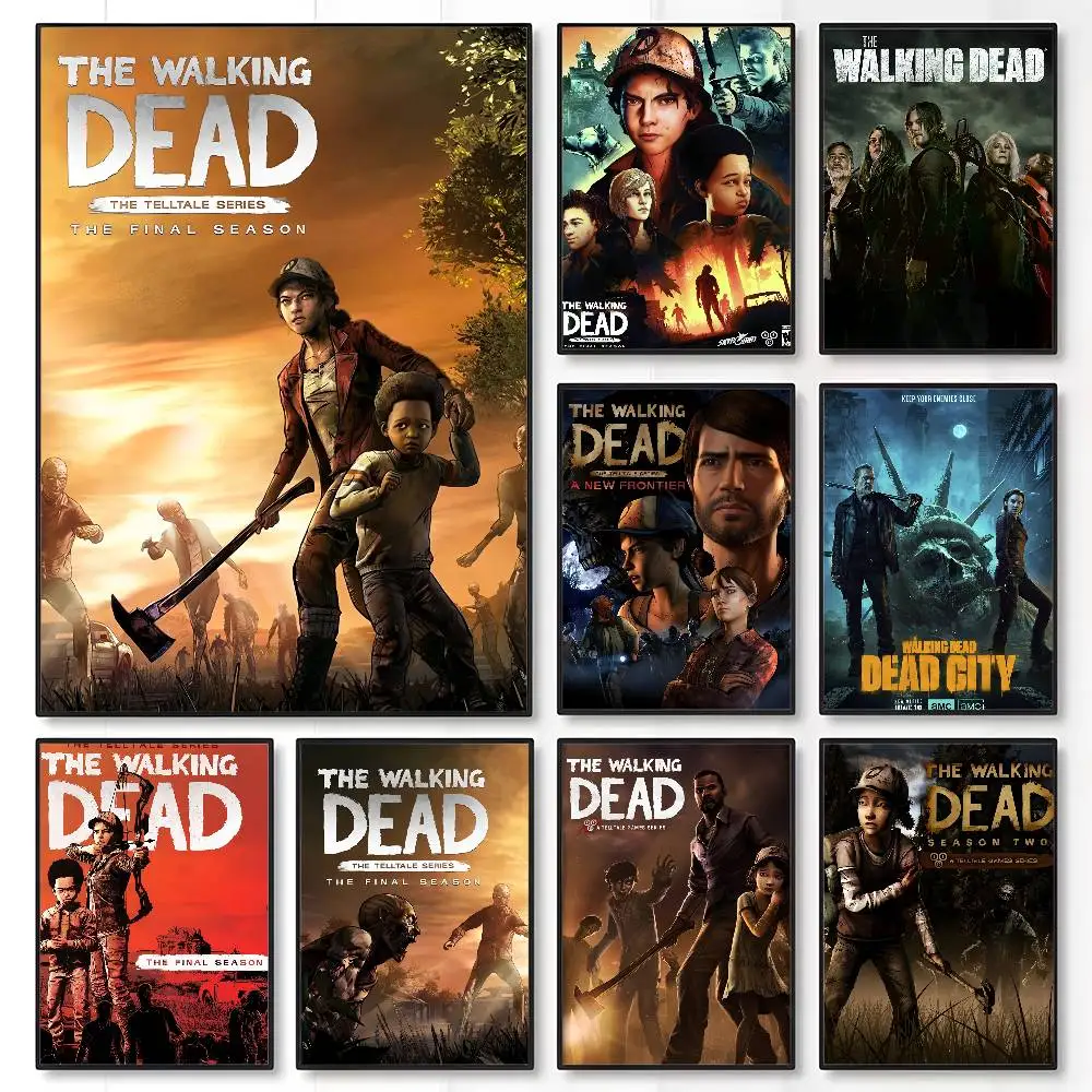 Spiel The Walking Dead Saison Poster Klebrige Wand Kunst Druck Wasserdicht Hause Wohnzimmer Schlafzimmer Bar Ästhetische Dekor