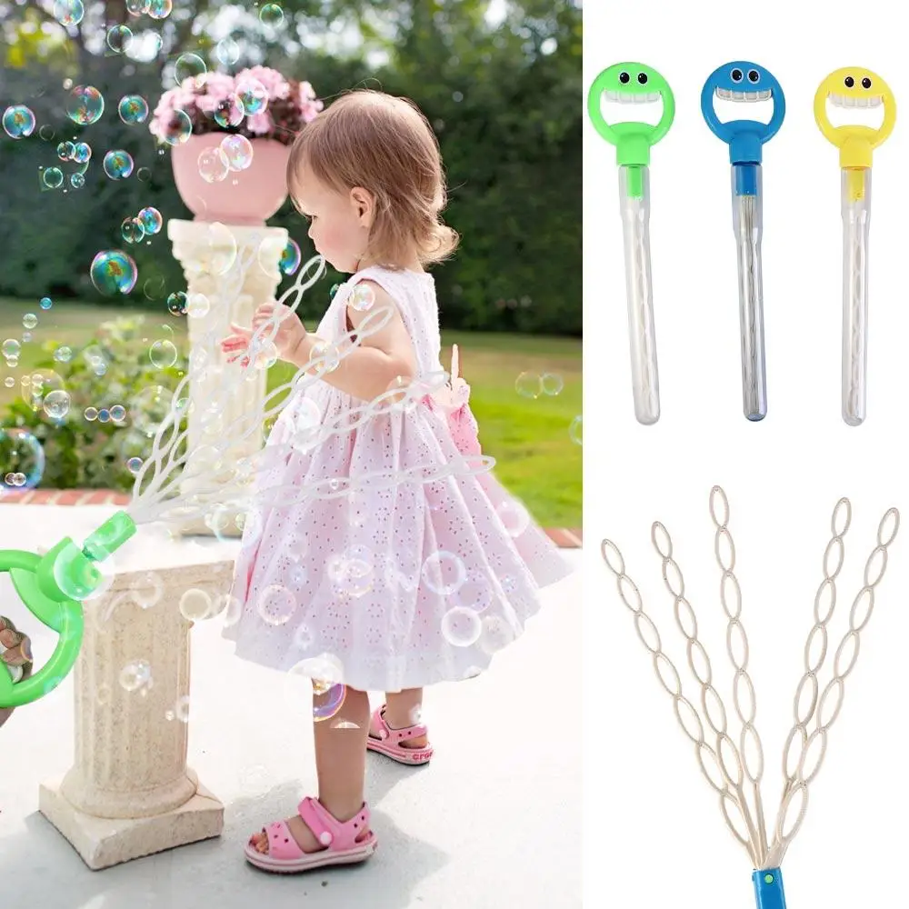32穴バブルスティック、シャボン玉吹きツール、子供用バブルワンド、5爪型ハンドヘルドビッグバブルワンド