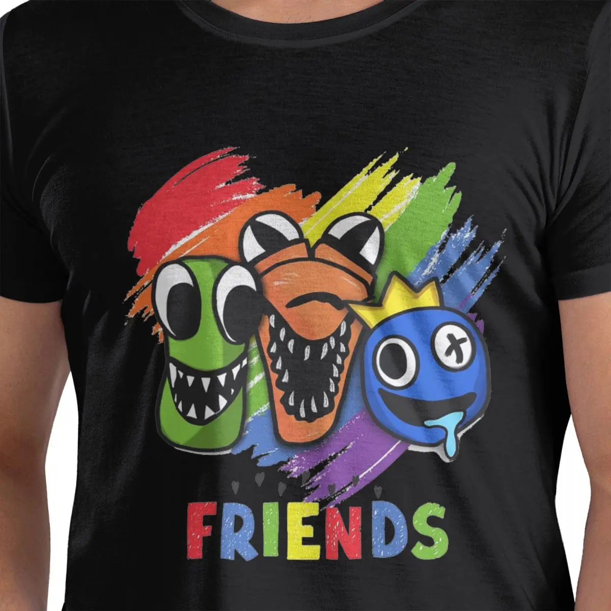 

Футболка из 100% хлопка с персонажами Rainbow Friends, мужские классические футболки, мужские футболки с круглым вырезом и коротким рукавом, S-6XL