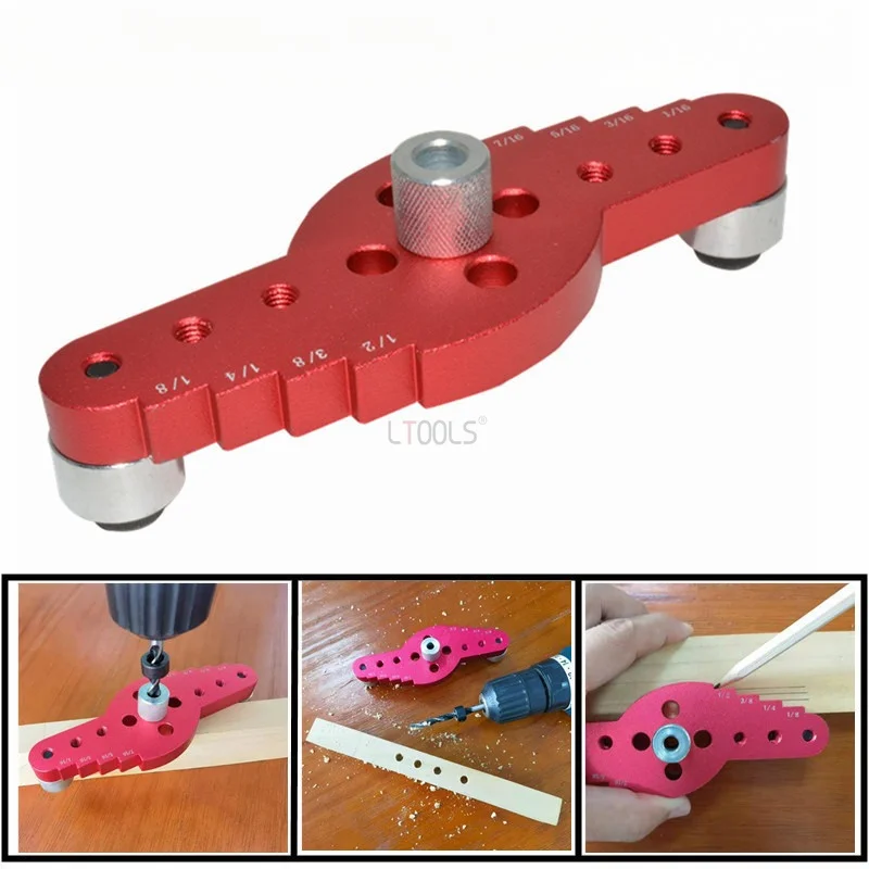 Alloy Vertical Pocket Hole Jig Woodworking 6/8/10mm Drilling Locator Wood Dowelling Self Centering Drill Guide Kit Hole Puncher