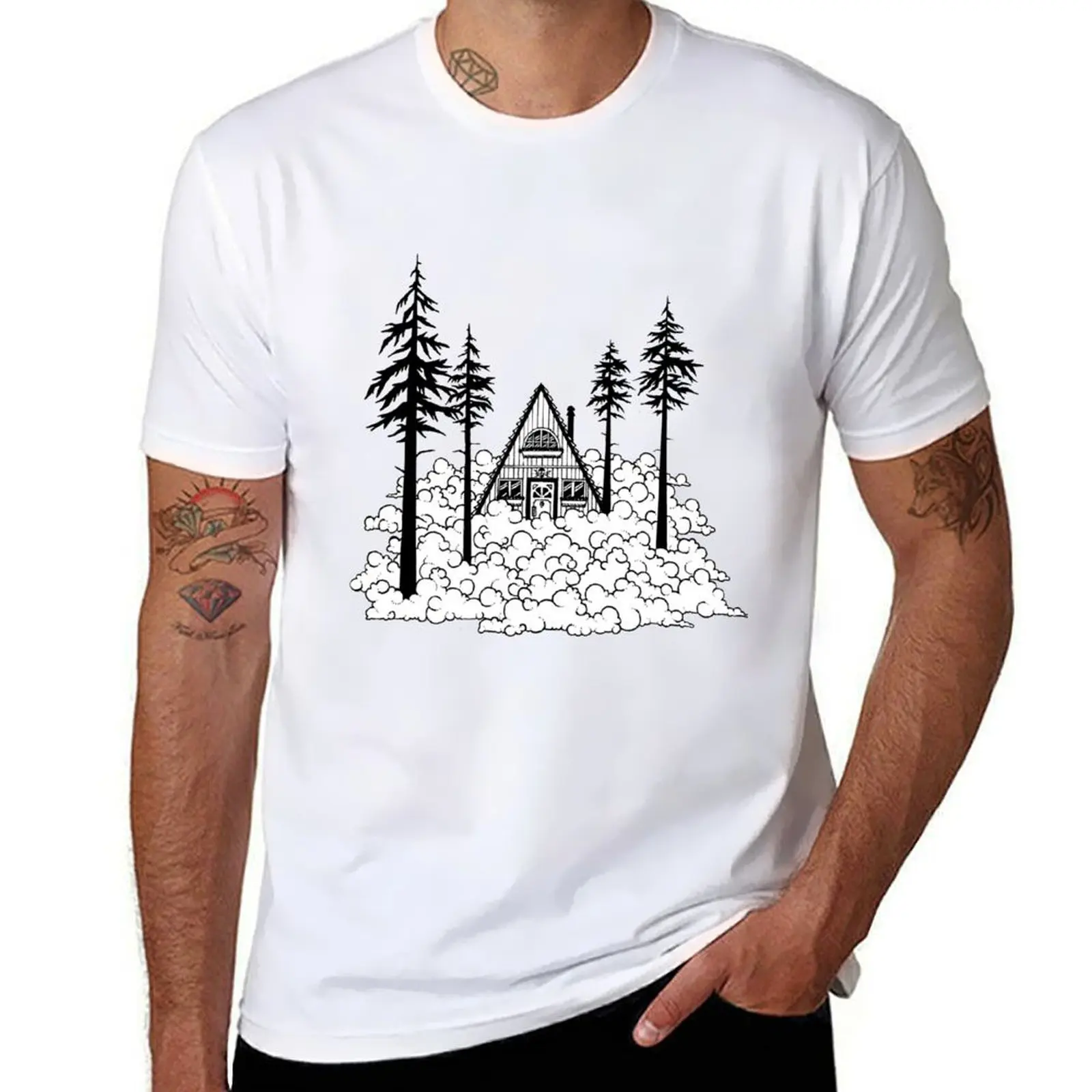Paradise is an A-frame Cabin - Original pen and ink illustrated design T-Shirt