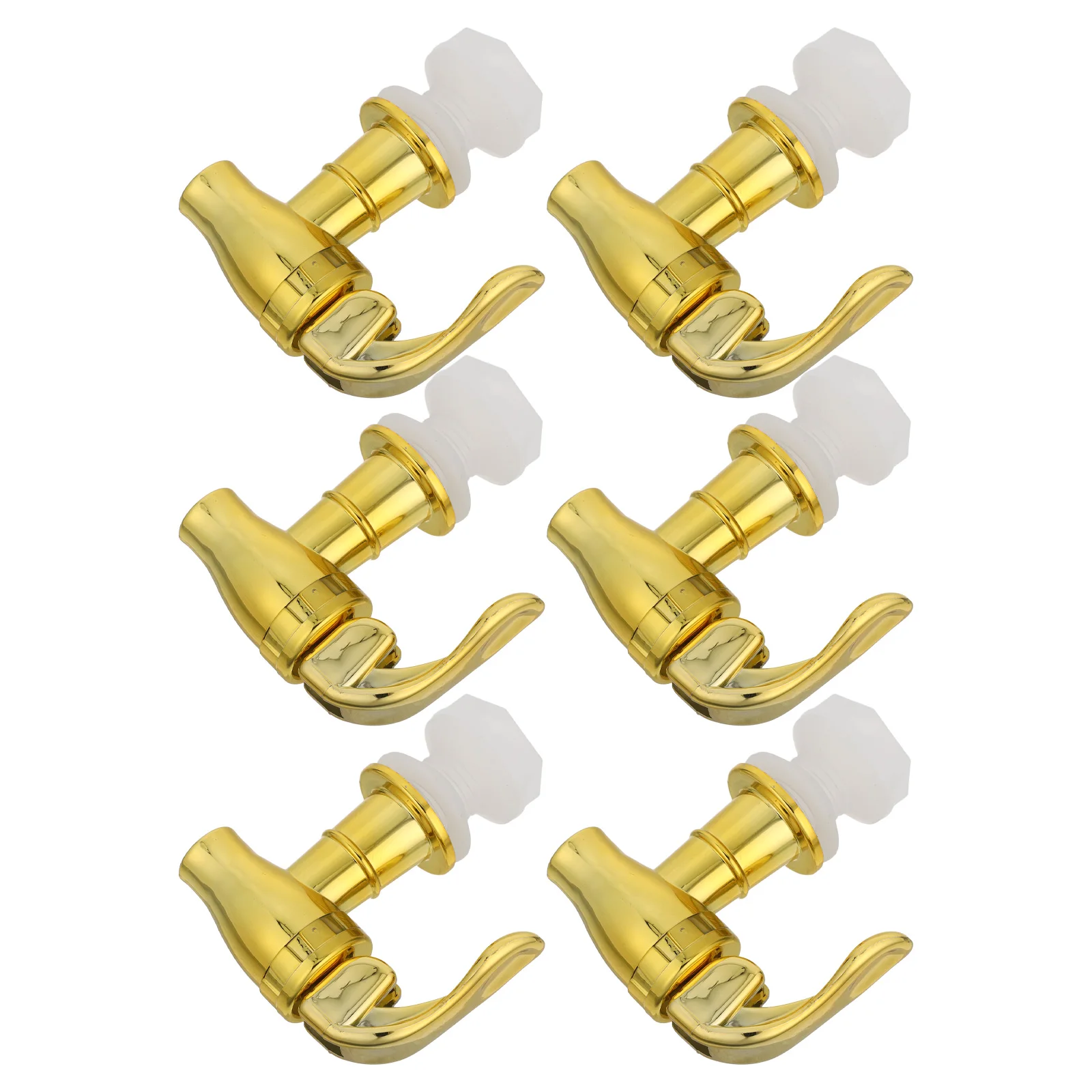 

6 Pcs Beverage Dispenser Nozzle Faucet Replacement Spigot Drinks Golden Plastic