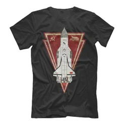 CCCP Soviet Space Programm Poster Russian Buran Space Shuttle T-Shirt. Summer Cotton O-Neck Short Sleeve Mens T Shirt New S-3XL