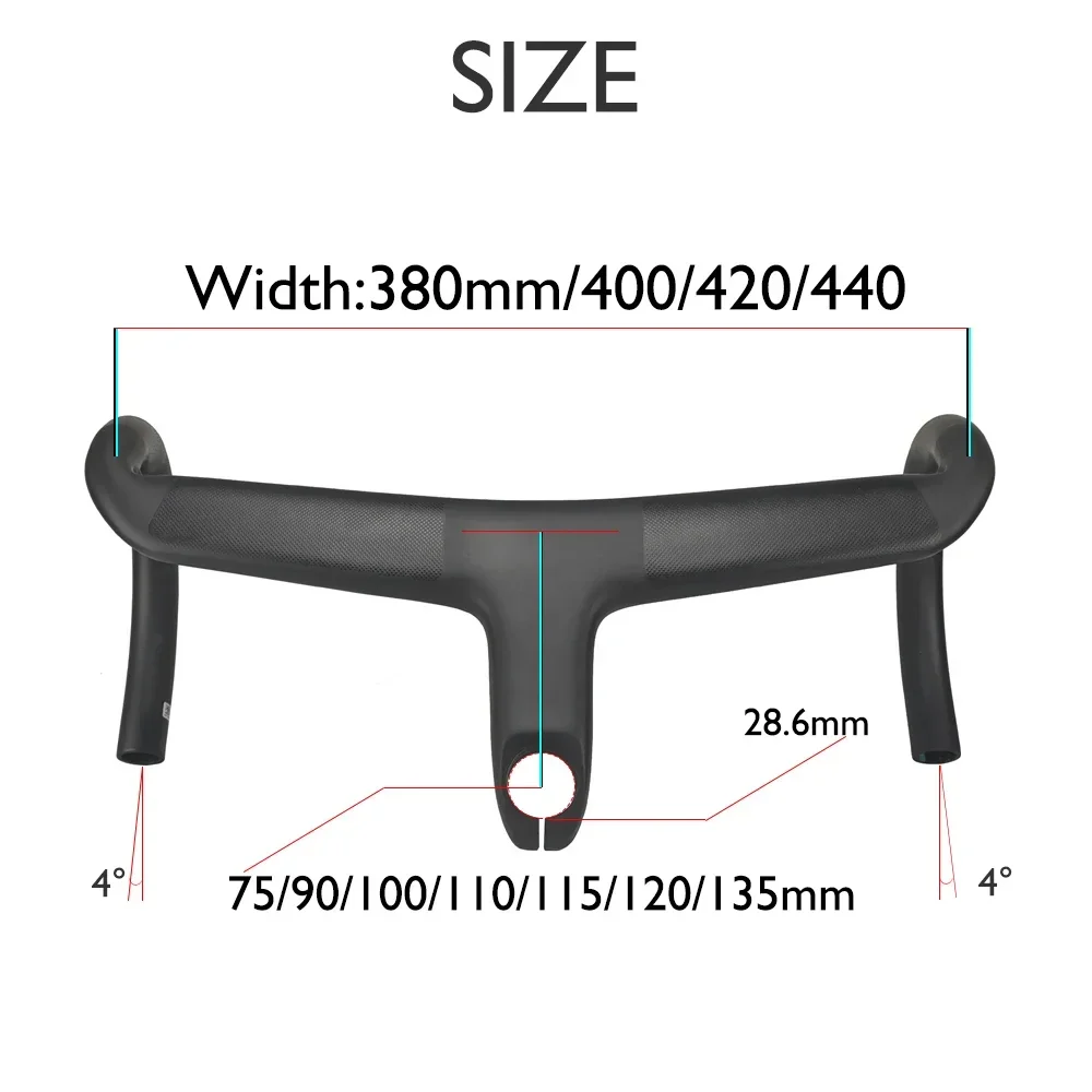 T1000 Carbon Integrated Cockpit Di2 Handlebars For SL7 SL8 Full Internal Cable Routing Road Bicycle Handle 75/90/100/110/120/135