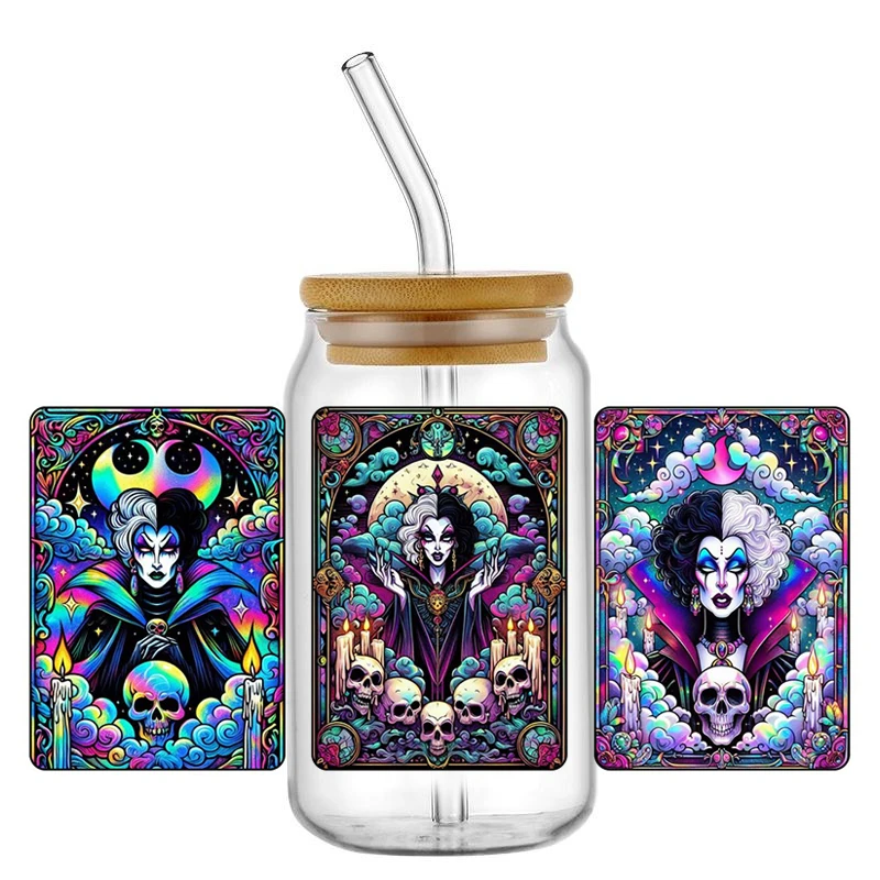 Funko Halloween Horror character pattern For Cups Cool Personalize UV Wrap Transfer Sticker Custom Labels DIY Logo cup wrap