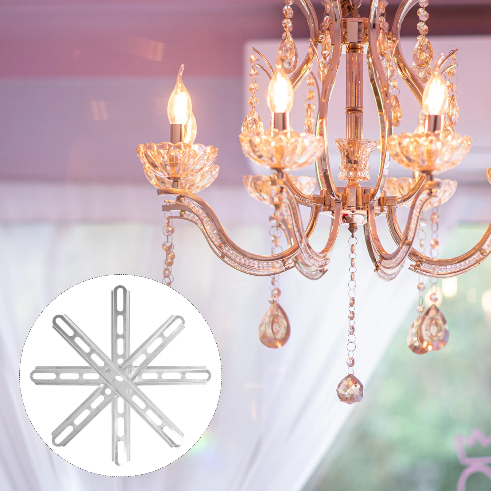 

2 Sets Silver Mounting Cross Fixture Parts Light Bracket Brackets Chandelier Canopy Ceiling Lights Hanging Board Accessories