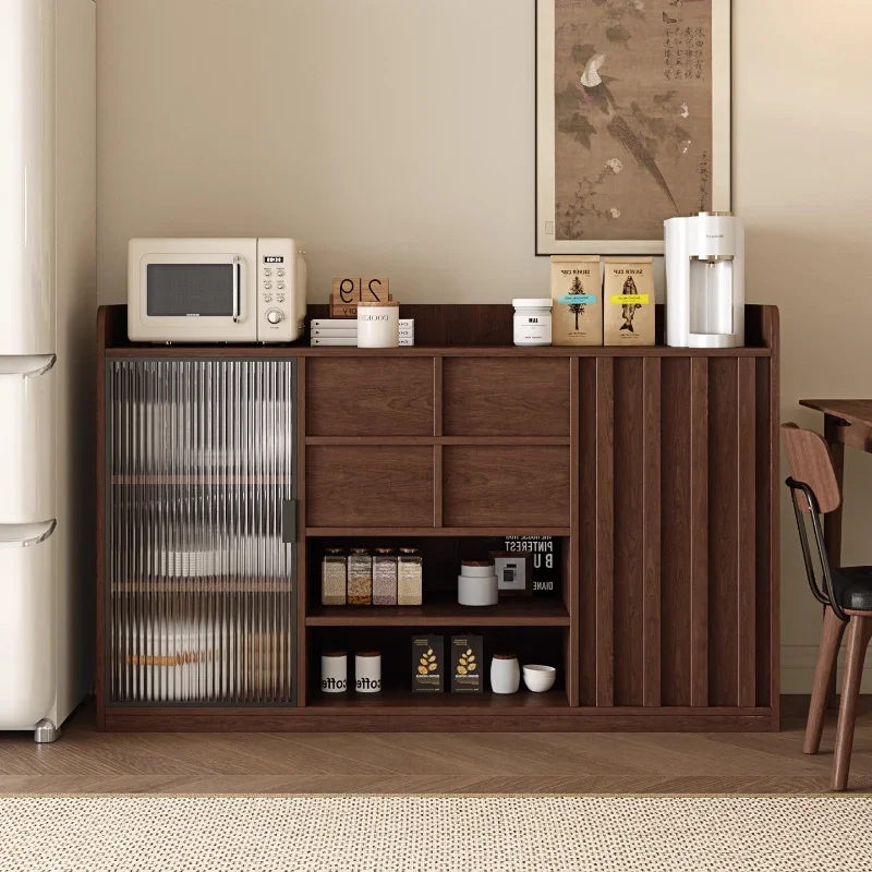 

home furniture Modern light luxury glass door locker rack solid wood Storage locker Dresser living room cabinets drawer type