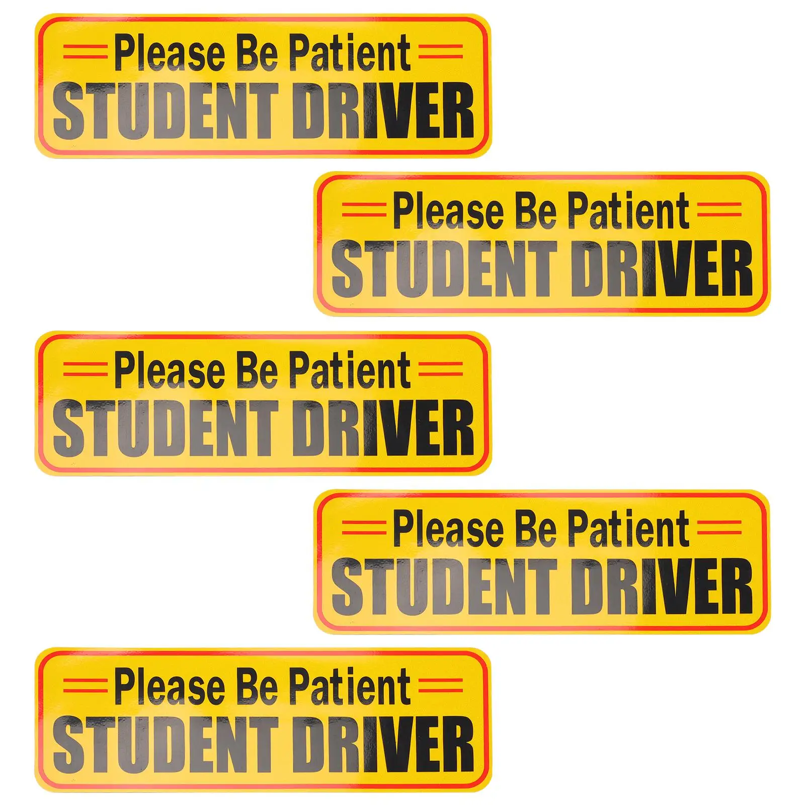 

5 Pcs Magnetic Reflective Car Stickers Cars Courier Sign Driver for Truck Signs Vehicles Student New