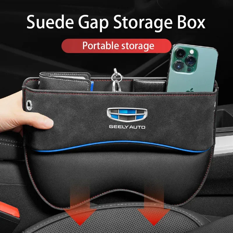 

Sudue Leather Car Seat Side Storage Pocket Suede Gap Filler Organizer Box for Geely Coolray Boyue NL3 X7 EX7 GC9 ec7 emgrand gx3